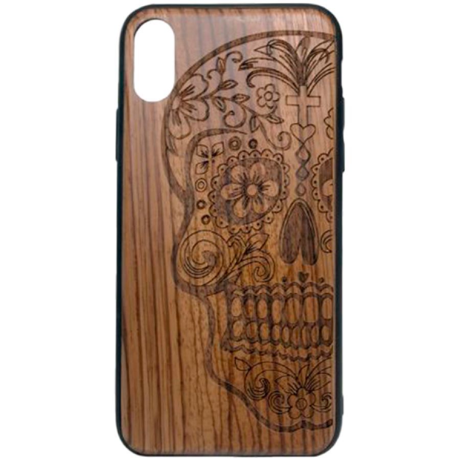 

Чехол CASE Wood для iPhone X, Zebra Skull