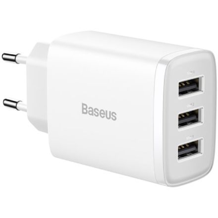 Адаптер питания BASEUS 3*USB Тип A, 17 Вт