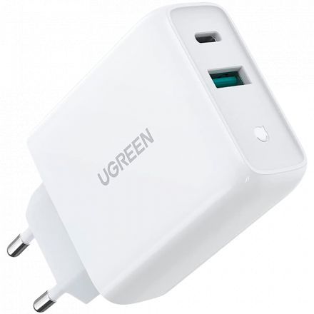 Адаптер питания UGREEN 2*USB/USB-C, 36 Вт
