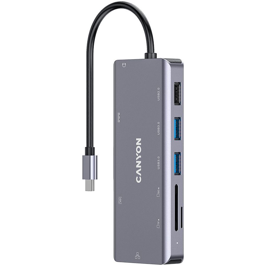 

Док-станция CANYON USB Тип C, Тёмно-серый