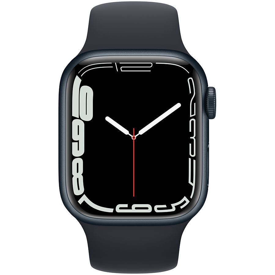 Смарт годинник Apple Watch Series 7 GPS, 41mm, Midnight, Midnight Sport Band Б\В