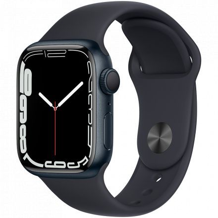 Apple Watch Series 7 GPS, 41мм, Тёмная ночь, Спортивный ремешок цвета «тёмная ночь» в Калуше