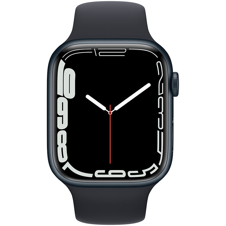 Смарт годинник Apple Watch Series 7 GPS, 45mm, Midnight, Midnight Sport Band Б\В