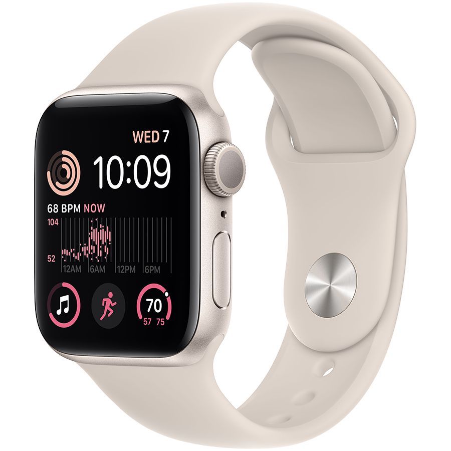 

Apple Watch SE GPS Gen.2, 40мм, Сияющая звезда, Спортивный ремешок цвета «сияющая звезда»