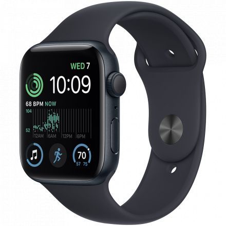 Apple Watch SE GPS Gen.2, 44мм, Тёмная ночь, Спортивный ремешок цвета «тёмная ночь» в Житомире