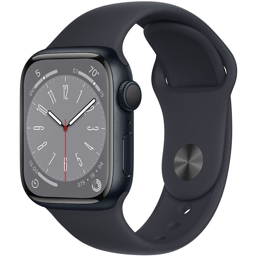 

Apple Watch Series 8 GPS, 41мм, Тёмная ночь, Спортивный ремешок цвета «тёмная ночь»