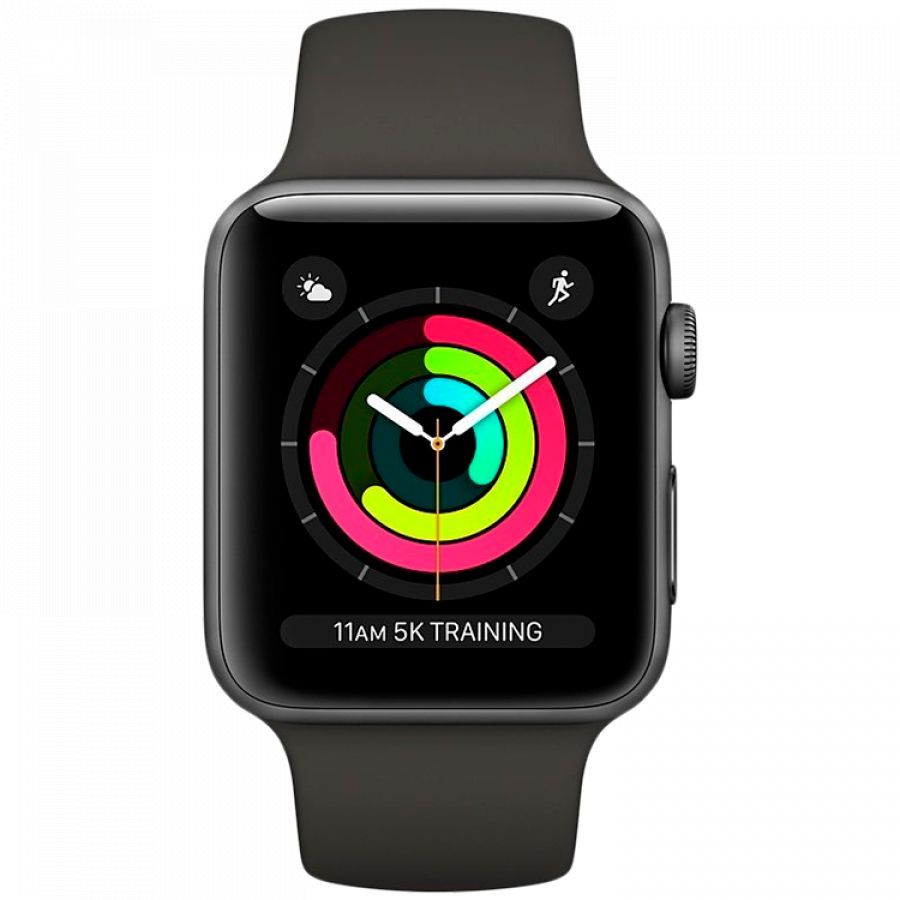 Смарт годинник Apple Watch Series 3 GPS, 42mm, Space Gray, Black Sport Band Б\В