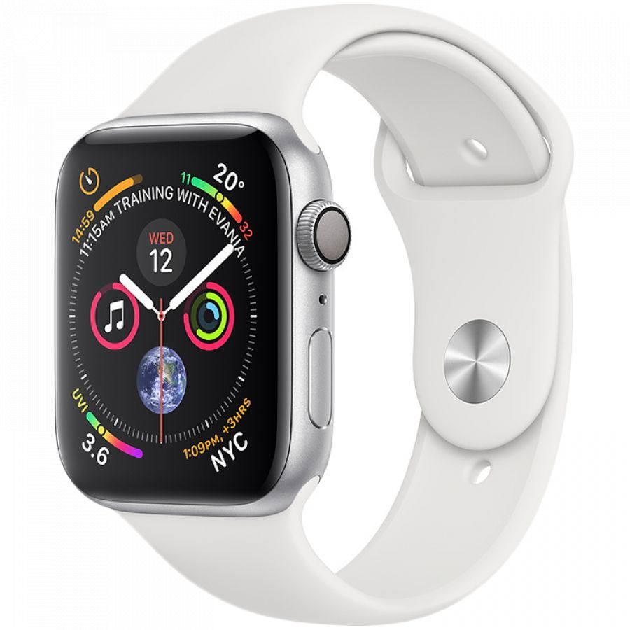 

Apple Watch Series 4 GPS, 40мм, Серебристый, Спортивный ремешок белого цвета