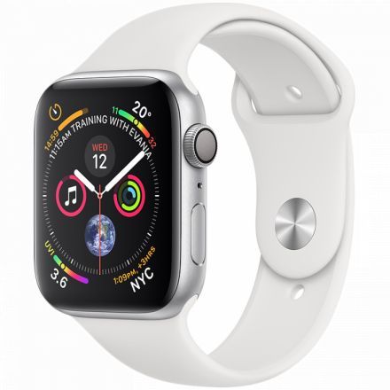 Apple Watch Series 4 GPS, 40mm, Silver, Спортивний ремінець білого кольору 