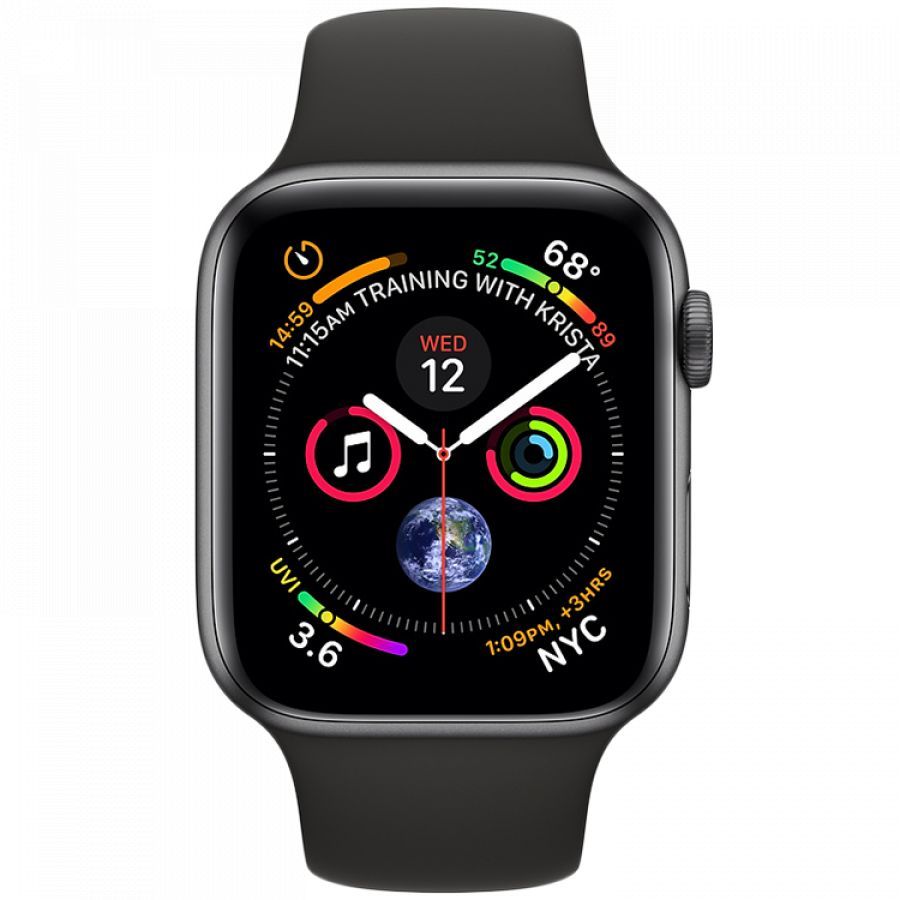Смарт годинник Apple Watch Series 4 GPS, 44mm, Space Gray, Black Sport Band Б\В