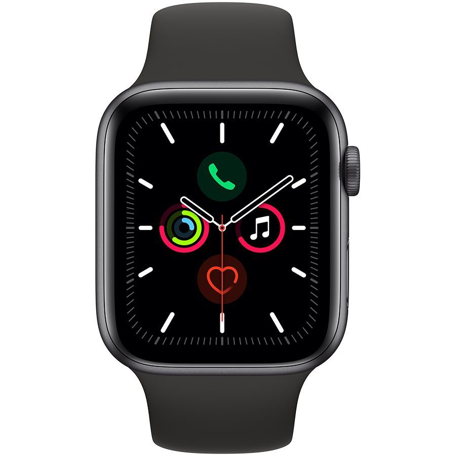 Смарт годинник Apple Watch Series 5 GPS, 44mm, Space Gray, Black Sport Band Б\В