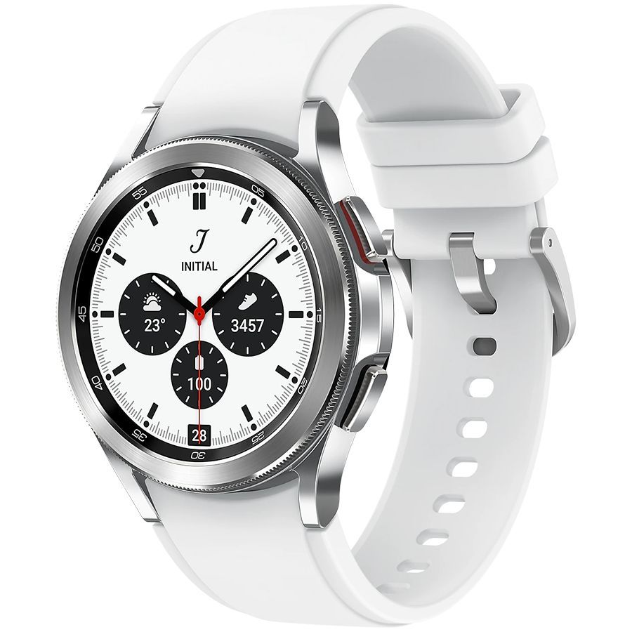 

Samsung Galaxy Watch 4 Classic (1.40", 450x450, 16 ГБ, Wear OS, Bluetooth 5.0) Серебристый